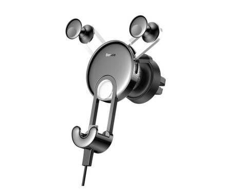 Автомобильный держатель для смартфона Baseus YY vehicle-mounted phone charging holder with USB cab(IP Version)Silver (SULYY-0S)