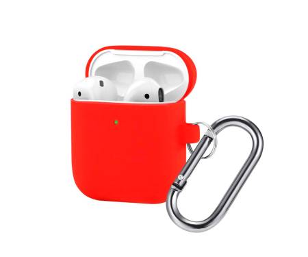 Чехол для Airpods 2 Case Protection с карабином Red