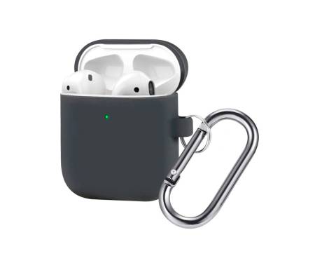 Чохол для Airpods 2 Case Protection з карабiном Dark Grey