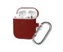Чехол для Airpods 2 Case Protection с карабином Marsala