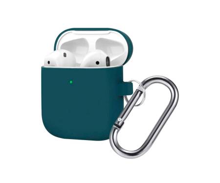 Чехол для Airpods 2 Case Protection с карабином Pine Green