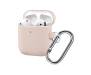 Чехол для Airpods 2 Case Protection с карабином Pink Sand