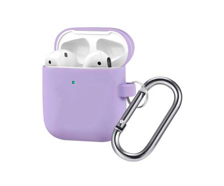 Чехол для Airpods 2 Case Protection с карабином Violet