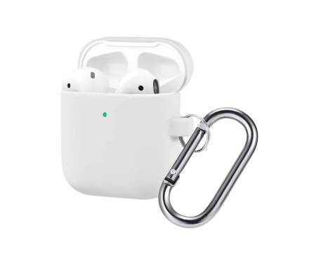 Чехол для Airpods 2 Case Protection с карабином White