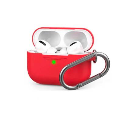 Чехол для Airpods Pro Case Protection с карабином Red