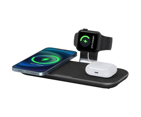 Беспроводная зарядная станция WiWU Power Air 3in1 Wireless Charger - Black (PA3IN1B)