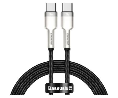 Кабель Baseus Cafule Metal Type-C to Type-C 100W 1m Black (CATJK-C01)