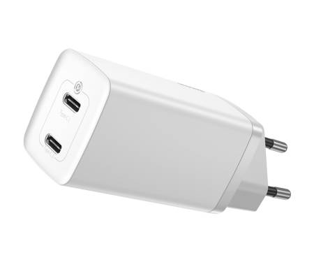 Сетевое зарядное устройство Baseus GaN2 Lite Quick Charger C+C 65W EU White (CCGAN2L-E02)