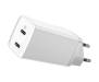 Сетевое зарядное устройство Baseus GaN2 Lite Quick Charger C+C 65W EU White (CCGAN2L-E02)