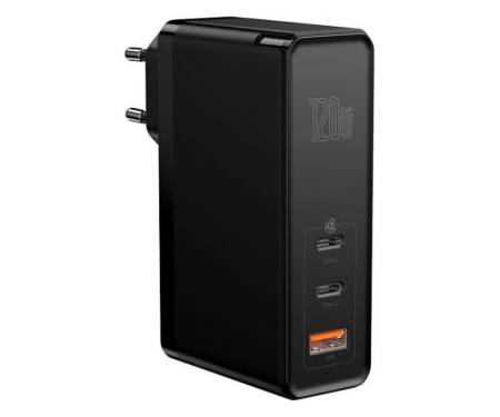 Мережевий зарядний пристрій Baseus GaN2 Pro Quick Charger 2C+U 120W Type-C  to Type-C 100W (20V/5A) 1m Black (CCGAN-J01)