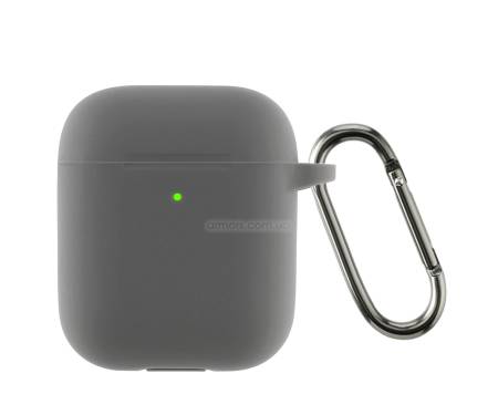 Чехол для Airpods 2 Ultrathin Silicon с карабином Advanced Ash