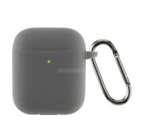 Чехол для Airpods 2 Ultrathin Silicon с карабином Advanced Ash