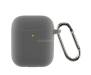 Чехол для Airpods 2 Ultrathin Silicon с карабином Advanced Ash