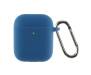 Чехол для Airpods 2 Ultrathin Silicon с карабином Lake Blue