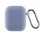 Чехол для Airpods 2 Ultrathin Silicon с карабином Lavender Grey