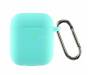 Чехол для Airpods 2 Ultrathin Silicon с карабином Mint Green