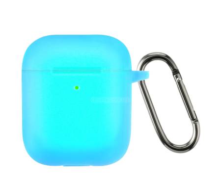Чехол для Airpods 2 Ultrathin Silicon с карабином Noctilucent