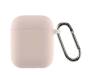 Чехол для Airpods 2 Ultrathin Silicon с карабином Pink Sand