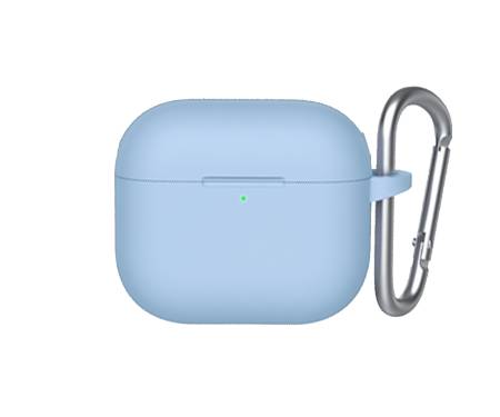 Чехол для Airpods 3 Liquid Silicone Case с карабином Blueo Sky Blue