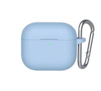 Чохол для Airpods 3 Liquid Silicone Case с карабином Blueo Sky Blue