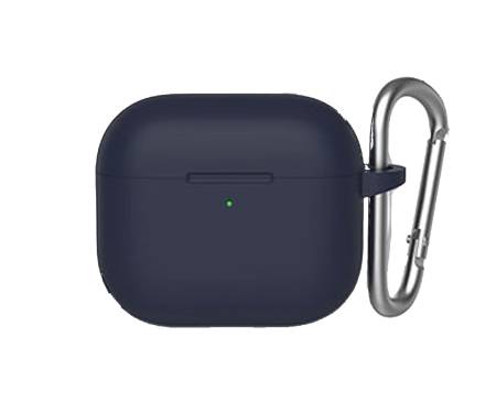 Чехол для Airpods 3 Liquid Silicone Case с карабином Blueo Deep Blue