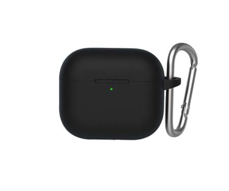 Чехол для Airpods 3 Liquid Silicone Case с карабином Blueo Black
