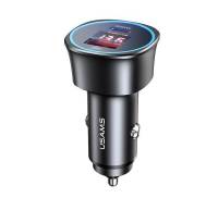 Автомобільний зарядний пристрій USAMS Dual Ports Digital Display Fast Car Charger US-CC146 C26