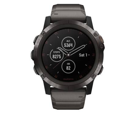 Смарт-часы Garmin Fenix 5X Plus Sapphire Carbon Gray DLC Titanium with DLC Titanium Band (010-01989-04/05)