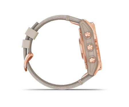 Смарт-часы Garmin Fenix 7S Sapphire Solar Rose Gold Titanium with Limestone Leather Band (010-02539-35)