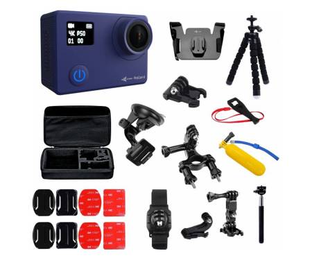 Набор блогера 30 в 1: экшн-камера AIRON ProCam 8 Blue с аксессуарами (69477915500062)
