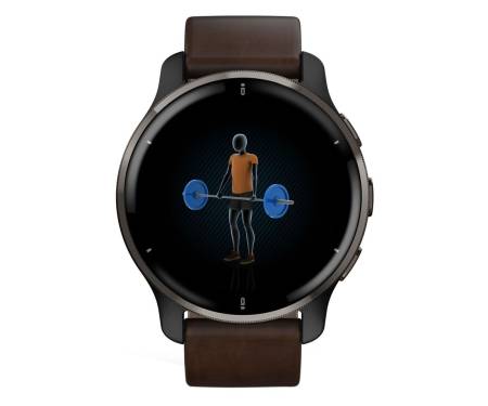 Смарт-часы Garmin Venu 2 Plus Black + Slate Leather (010-02496-15)