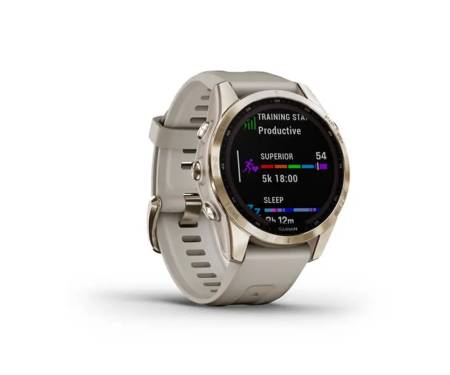Смарт-часы Garmin Fenix 7S Sapphire Solar C. Gold Titanium w. Light Sand Band (010-02539-20/21)