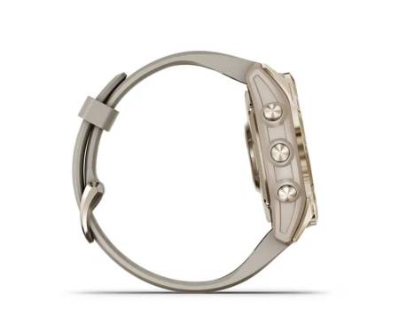 Смарт-часы Garmin Fenix 7S Sapphire Solar C. Gold Titanium w. Light Sand Band (010-02539-20/21)