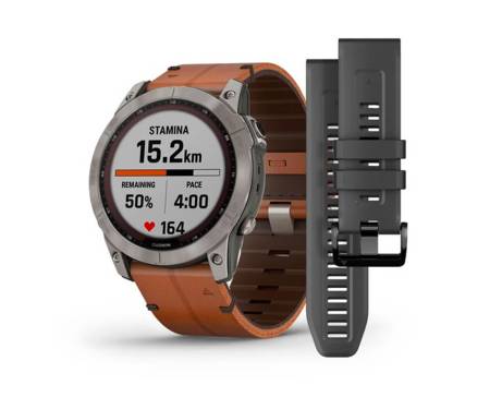 Смарт-часы Garmin Fenix 7X Sapphire Solar Titanium w. Chestnut Leather Band (010-02541-19)