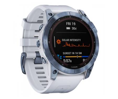 Смарт-часы Garmin Fenix 7X Sapphire Solar M. Blue DLC Titanium w. Whitestone Band (010-02541-14/15)