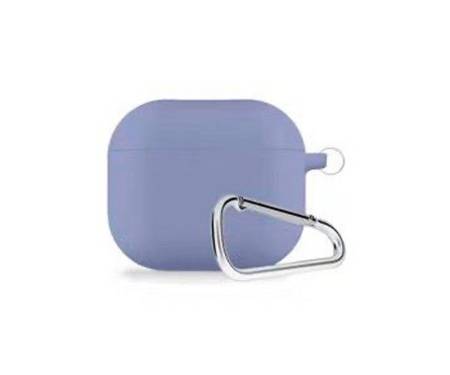 Чохол для Airpods 3 Liquid Silicone Case с карабином Blueo Lavender Gray 1