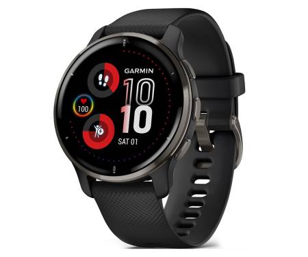 Смарт-часы Garmin Venu 2 Plus Slate Stainless Steel Bezel with Black Case and Silicone Band (010-02496-01/11)