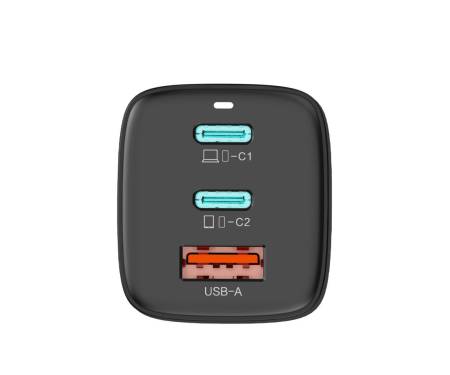 Сетевое зарядное устройство WIWU GaN Charger EU standard 65W Black (GTC-6521)