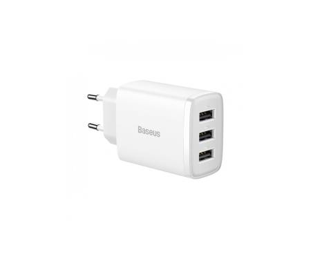 Сетевое зарядное устройство Baseus Compact Charger 3U 17W (CCXJ020102) White
