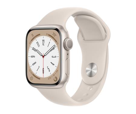 Apple Watch Series 8 GPS 41mm Starlight Aluminum Case w. Starlight S. Band - S/M (MNU93) 1