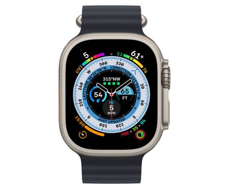 Apple Watch Ultra GPS + Cellular 49mm Titanium Case with Midnight Ocean Band (MQET3/MQFK3) 2