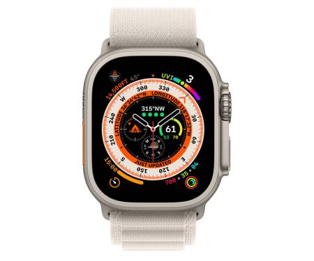 Apple Watch Ultra GPS + Cellular 49mm Titanium Case with Starlight Alpine Loop - Large (MQF13/MQFT3) 2