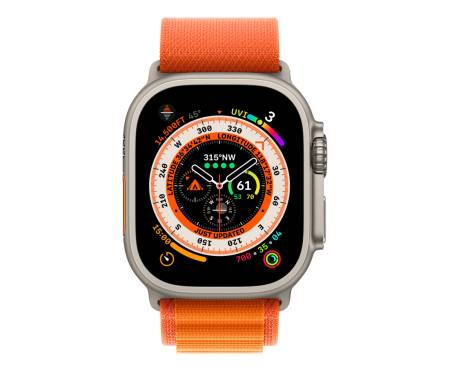 Apple Watch Ultra GPS + Cellular 49mm Titanium Case with Orange Alpine Loop - Large (MQEV3/MQFM3) 2
