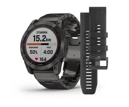 Смарт-часы Garmin Fenix 7X Sapphire Solar C. Grey DLC Titanium w. Carbon Grey DLC Vented T. Band (010-02541-27) 1