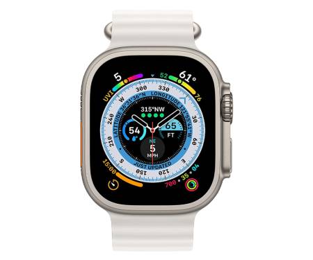 Apple Watch Ultra GPS + Cellular 49mm Titanium Case with White Ocean Band (MNH83LL/A) 2