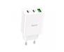 Сетевое зарядное устройство Hoco C99A 20W (2 Type-C + 1 USB) White