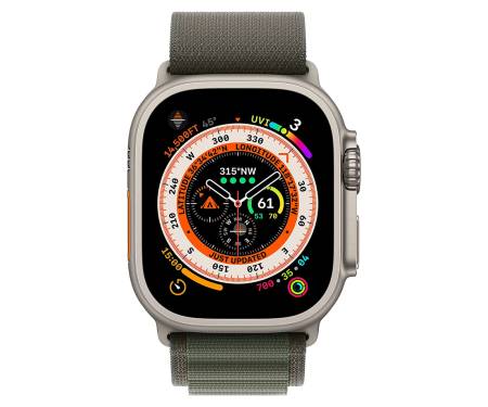 Apple Watch Ultra GPS + Cellular 49mm Titanium Case with Green Alpine Loop M (MQEW3LL/A) 2
