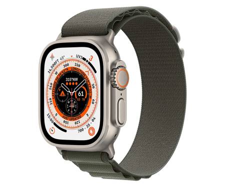 Apple Watch Ultra GPS + Cellular 49mm Titanium Case with Green Alpine Loop M (MQEW3LL/A) 1