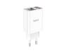 Сетевое зарядное устройство Hoco C100A PD20W+QC3.0 charger with digital display(EU) White (C100A) 1