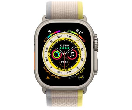 Apple Watch Ultra GPS + Cellular 49mm Titanium Case with Yellow/Beige Trail Loop - S/M (MNHD3/MNHK3) 2